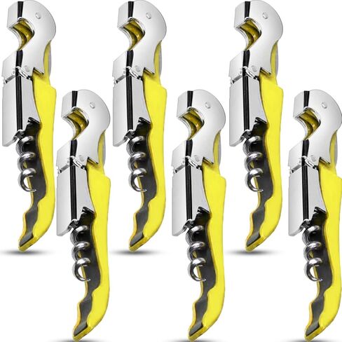 6 Pieces wine key wine opener Professional Waiter Corkscrews Stainless bottle opener Fold Serrated Foil Cutter Key for Family, Company Party,Bars,Restaurants(black) in Saudi Arabia