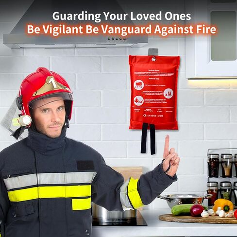 Emergency Fire Blanket for Home and Kitchen (40"x40") - Reusable Fire Blankets Emergency for Home, Office, Car, Camping, Grill, Fireplace, Picnic, School and Warehouse in Saudi Arabia