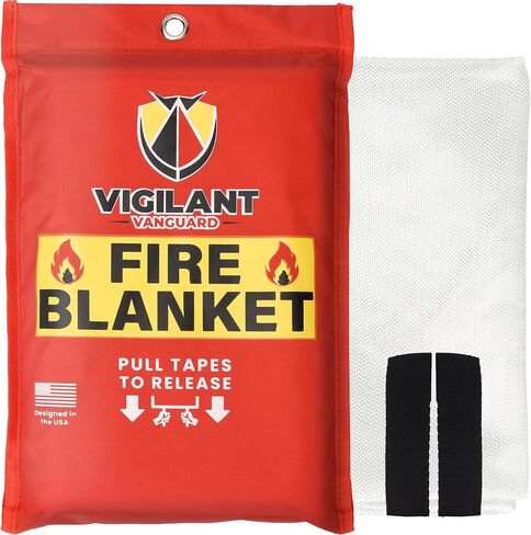 Emergency Fire Blanket for Home and Kitchen (40"x40") - Reusable Fire Blankets Emergency for Home, Office, Car, Camping, Grill, Fireplace, Picnic, School and Warehouse in Saudi Arabia