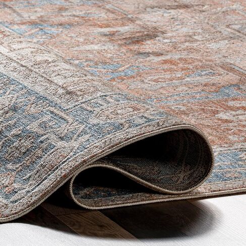 سجادة منطقة هامشية من nuLOOM Harriet - سجادة مقاس 3x5 سجاد تقليدي أزرق/متعدد الألوان لغرفة المعيشة وغرفة النوم وغرفة الطعام ومدخل المطبخ in Saudi Arabia