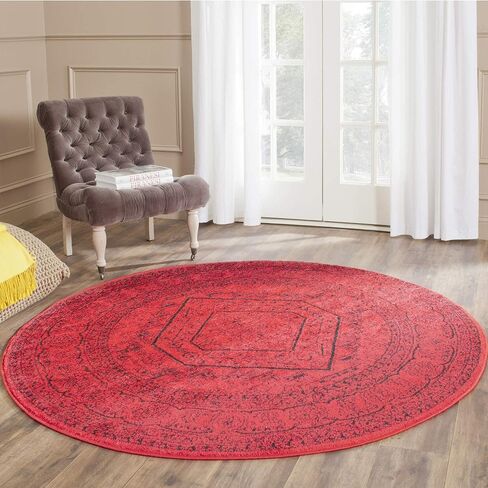 مجموعة SAFAVIEH Adirondack 6' مستديرة عاجية/أردواز ADR108S ميدالية شرقية غير قابلة للتساقط غرفة الطعام مدخل بهو غرفة المعيشة منطقة غرفة النوم سجادة in Saudi Arabia