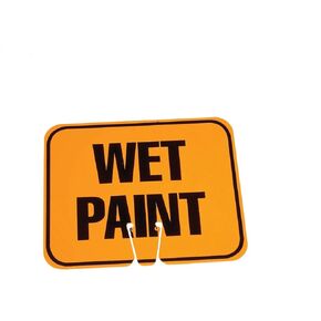 Cortina Traffic Cone Sign, Org/Black, Wet Paint