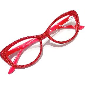 mincl Fashion Cat Eye Women Rhinestone Reading Glasses Red bling Diamond Reader Ladies Diamond Party Eyewear