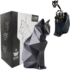Loki Cat Skeleton Candle | Reveal Polished Steel Frame | 7" H | Longest Burn Time! | Beautiful Gift Box | Home or Office Decor| Unique Gifts for Cat, Animal, Art Lovers (Black, Cedar)
