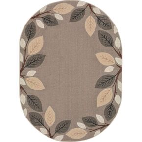 Joy Carpets Breezy Branches Area Rug in Color Neutral, 5'4" x 7'8" Oval