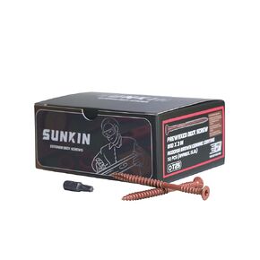 SUNKIN Deck Screws #10 x 3 inch with T25 Torx Magnetic Bit Holder, Wood Screws Torx Star Drive Flat Head Ceramic Coated, 72 Counts Box | Ideal for Construction, Outdoor, Fence and Subfloor