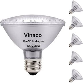Vinaco PAR30 Short Neck 75W, 6 Pack High Output PAR30 Halogen Flood Light Warm White 2800K, PAR30 Dimmable, Long Lasting PAR30 Flood Light Bulb 120V with E26 Base for Indoor/Outdoor