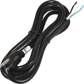 HQRP 10ft 14-Gauge 3-Prong 14/3C Heavy Duty Replacement Power Supply Cord Cable 110V 115V 120V Pigtail for Universal AC Appliance and Power Tool, NEMA 5-15 Plug US SJT 14-AWG 15A, UL Listed