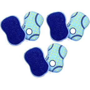 Microfiber Double Sided Scrub & Wipe Sponge Pad for Kitchen & Bath - Safe on Dishes, Sink & Non-Stick Cookware - Reusable Machine Washable Durable & Long Lasting (6pc)