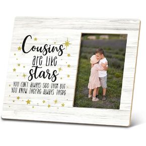 Cousin Gifts,Cousin Gifts for Women,Cousins Picture Frame,Gifts for Cousins,Cousins are Like Stars 10x8 inch Wooden Tabletop Photo Frame