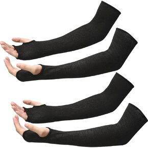 Geyoga Arm Protection Sleeves Level 5 Cut 2 Pairs Heat Resistant Sleeves Protectors for Thin Skin Bruising Men Women