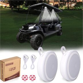 10L0L Universal Golf Cart Roof LED Stick On Light Touch Light, Tap Light Battery Operated Rechargeable Adjustable Brightness fits Club Car, Onward, EZGO, Yamaha, Garia carts, 2 Pack/set