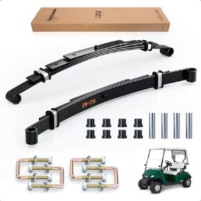 Golf Cart Rear Heavy Duty 4-Leaf Spring Kit with Bushings & Sleeves Kit for EZGO TXT Golf Cart 1995-2013