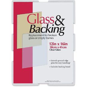 MCS Glass And Backing Kit, Smooth Ground Edge Glass With Corrugated Backing Board, For 12x16" Photo.