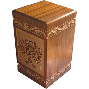 TOSQP27 Cremation Urn for Pet Dogs Cats Keepsake for Ashes Burial Memorials Wooden Box Funeral Urns Rosewood
