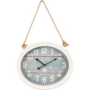 Yosemite Home Decor at The Beach White Roped Wall Clock,White, Light Blue,Small,CLKE14425017