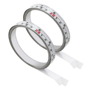 2 Packs 1/2-Inch Self-Adhesive Measuring Tape, 143 Inch or 366cm peel and stick Tape Measure, Imperial and Metric Scales, Left-Right Reading Ruler Tape for Workbench, Table Saw, Drafting Table, White
