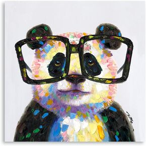 Canvas Frog Wall Art Decor: Side by Side Frogs with Glasses Art Bedroom Wall Art Laundry Room Decor and Accessories Girl Room Decor Inspirational Wall Art with Frame Easy Hanging (12"x12"x1 Panel)