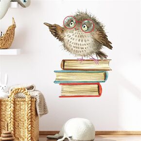 Amoda Amdoa Owl Window Clings for Glass Windows Owl Kids Wall Stickers Wall Decals Removable Non Adhesive Vinyl for Bedroom Living Room (owl 1) in Saudi Arabia