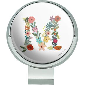 GRAPHICS & MORE Letter M Floral Monogram Initial Golf Hat Clip with Magnetic Ball Marker