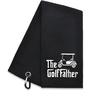 The Golf Father Embroidered Golf Towel, Dad Golf Towel, Golf Accessories for Men, Golf Gift for Dad Grandpa, Birthday for Dad Grandpa Golf Fan, Retirement Gift for Dad