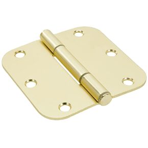 أساسيات الأجهزة من Hillman Squeak-Proof 3-1/2in 5/8in Radius Satin Brass Door المفصلي (9 عدد)