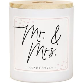 Simply Said, INC Lemon Scented Wedding Candle - Mr & Mrs Wedding Gifts for Couples, Just Married Candle - Lemon Scented Soy Candle - CDL1419
