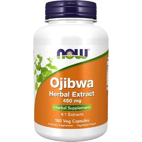 NOW Supplements, Ojibwa Herbal Extract 450 mg, Concentrated Blend, Alcohol-fFree, 4:1 Herbal Extracts, 180 Veg Capsules