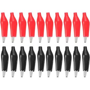 uxcell Alligator Clips Clamps, Crocodile Alligator Jumper Electric Test Clips Helper with Protective Insulation Cover, 20pcs
