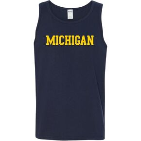 UGP Campus Apparel AT01 - Michigan Wolverines Basic Block Mens Tank Top 3X-Large Navy