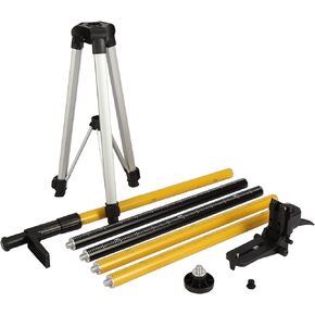 Laser Level Pole, Telescoping Support Pole 12FT/3.7M with Tripod and Mount for Lasers Level of Rotary and Line Lasers (MET-SP4 Pole With Tripod)