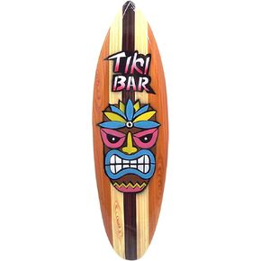 Colorful Tiki Bar Surfboard Sign, Beach Themed, Wall Hanging Décor, 19.5 Inches Tall