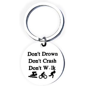 Triathlon Keychain Run Swim Bike Keychain for Men Women Triathletes Gifts for Triathlon Triathlete Engraved Keychain Inspirational Gift for Boys Girls Triathlon Players Lucky Gifts for Women Sister