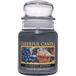 A Cheerful Giver - فطائر التوت - وعاء شموع معطرة كبير الحجم بوزن 24oz مع غطاء - شمعة مبهجة - 135 ساعة من وقت الاحتراق، هدايا شموع للنساء، أزرق