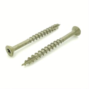 #8 x 2" Inch Deck Screws | Torx Star Drive | Bit Included | Dark Tan | Fence Screws | BCP Fasteners (BCP925) 100 Qty