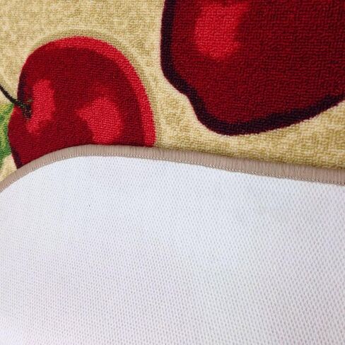 Machine Washable Kitchen Rugs and Mats 2pcs Sets Red Apple Design Non-slip Absorbent Kitchen Rug Runner(1'3x2'0+1'3x4'0, Red) in Saudi Arabia