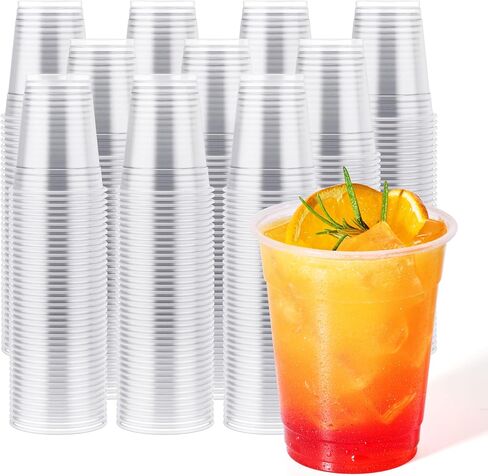 JOLLY CHEF 390 Pack 12 oz Clear Plastic Cups,Disposable Cups Drinking Cups for Ice Coffee,Milkshake, Cold Drinks in Saudi Arabia