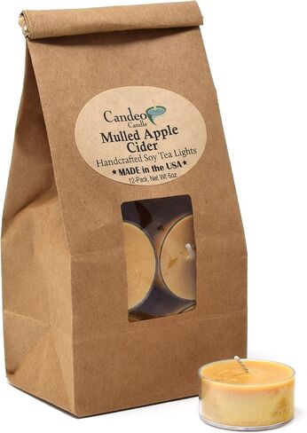 Pumpkin Caramel Cupcake - 12 Pack - Scented Tealight Candles - Soy Beeswax Blend - Handmade in The USA - Candeo Candle - Fall Scents in Kuwait