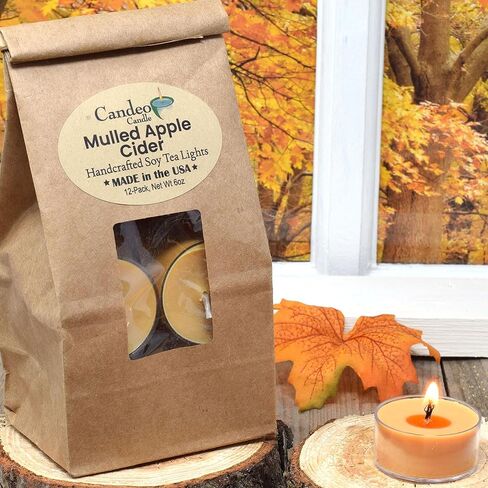 Pumpkin Caramel Cupcake - 12 Pack - Scented Tealight Candles - Soy Beeswax Blend - Handmade in The USA - Candeo Candle - Fall Scents in Kuwait