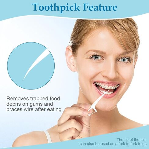 300 قطعة من خيط تنظيف الأسنان لتقويم الأسنان مع موزع خيط تنظيف الأسنان، خيط تقويم الأسنان لأسنان الأطفال والكبار، خيط تنظيف الأسنان، خيط تنظيف الأسنان الفائق، 50 كيسًا (عبوة من 6 قطع) in Kuwait