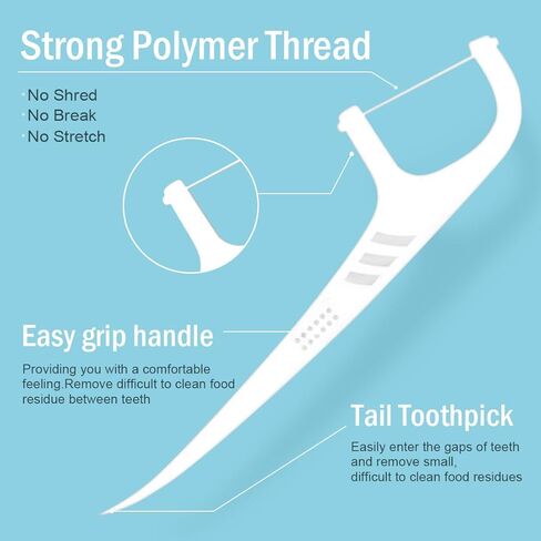 300 قطعة من خيط تنظيف الأسنان لتقويم الأسنان مع موزع خيط تنظيف الأسنان، خيط تقويم الأسنان لأسنان الأطفال والكبار، خيط تنظيف الأسنان، خيط تنظيف الأسنان الفائق، 50 كيسًا (عبوة من 6 قطع) in Kuwait