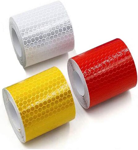 Reflective Tape 3 Rolls Safety Warning Tapes Red/White/Yellow/Reflector Conspicuity Caution Warning Sticker High Intensity Durable Waterproof Sticky Enough（ 2 inch × 3.28 Yard） in Saudi Arabia