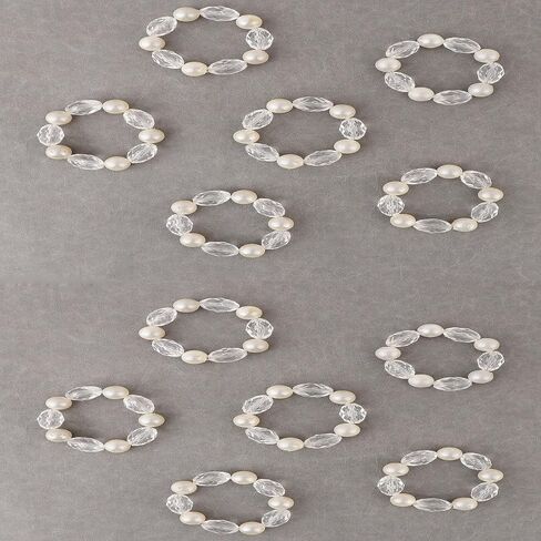 Napkin Ring Holders, Napkin Rings, Napkin Rings Set of 12, Napkin Ring Holders for Cloth Napkins, Round Serviette Rings, Napkin Ring Set, Napkin Ring Bulk - Crystal in Saudi Arabia