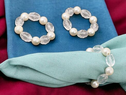 Napkin Ring Holders, Napkin Rings, Napkin Rings Set of 12, Napkin Ring Holders for Cloth Napkins, Round Serviette Rings, Napkin Ring Set, Napkin Ring Bulk - Crystal in Saudi Arabia