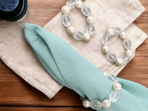 Napkin Ring Holders, Napkin Rings, Napkin Rings Set of 12, Napkin Ring Holders for Cloth Napkins, Round Serviette Rings, Napkin Ring Set, Napkin Ring Bulk - Crystal in Saudi Arabia