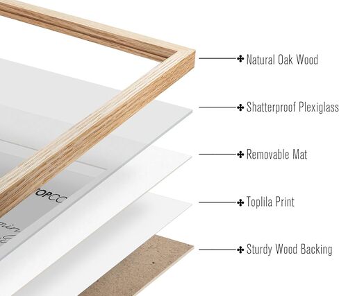8x10 Oak Wood Picture Frame，Thin Border 8x10 Natural Solid Wood Photo Frame，Poster Frame Wall and Tabletop Photo Frame in Saudi Arabia