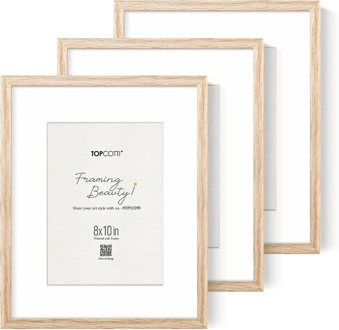 8x10 Oak Wood Picture Frame，Thin Border 8x10 Natural Solid Wood Photo Frame，Poster Frame Wall and Tabletop Photo Frame in Saudi Arabia
