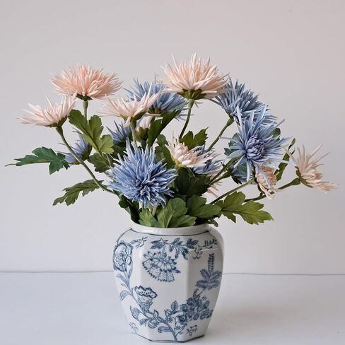 3 قطع زهور صناعية من زهور الأقحوان الأحمر اليوسفي بطول 68.58 سم للأمهات العنكبوتية من بوهو زهور حرير صناعية لعيد الحب والمنزل والمطبخ وديكور الزفاف وعيد الفصح وعيد الأم قطعة مركزية للطاولة in Kuwait