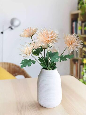 3 قطع زهور صناعية من زهور الأقحوان الأحمر اليوسفي بطول 68.58 سم للأمهات العنكبوتية من بوهو زهور حرير صناعية لعيد الحب والمنزل والمطبخ وديكور الزفاف وعيد الفصح وعيد الأم قطعة مركزية للطاولة in Kuwait