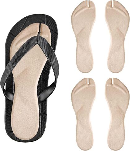 4pcs Flip Flop Shoe Inserts, Adhesives Flannel Thong Sandal Insoles Anti-Slip Shock Absorption Invisible Slim Pads Sandal Strap Cushions Reliable Toe Protectors in Saudi Arabia